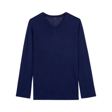 402183 Cocooning L/SLV V-Neck Shirt - 00RA Navy